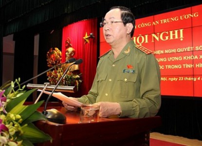 Bộ trưởng Trần Đại Quang phát biểu tại Hội nghị. Ảnh: Cổng TTĐT Bộ Công an