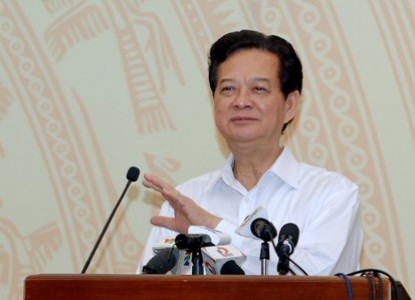 Thủ tướng Nguyễn Tấn Dũng phát biểu chỉ đạo Hội nghị. Ảnh VGP/Nhật Bắc
