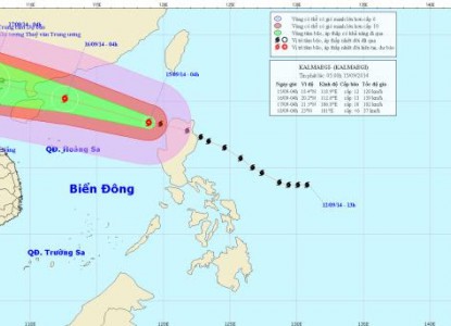 Tin bão Kalmaegi trên Biển Đông: Gió giật mạnh, diễn biến phức tạp. Theo dõi nguy cơ trở thành cơn bão số 3 năm 2014.
