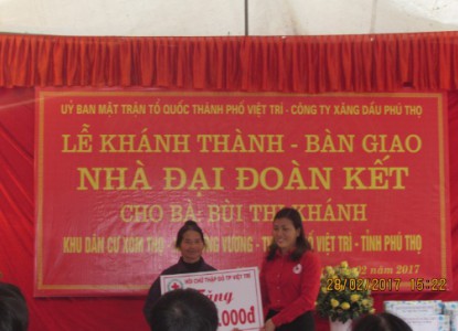 Hội CTĐ Thành phố Việt Trì hỗ trợ xây nhà đại đoàn kết cho hộ khó khăn