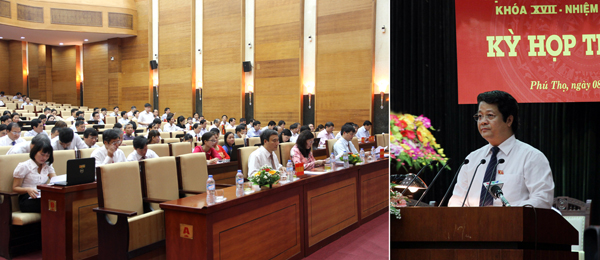 Đồng chí Hoàng Dân Mạc - Bí thư Tỉnh ủy, Chủ tịch HĐND tỉnh phát biểu khai mạc kỳ họp.