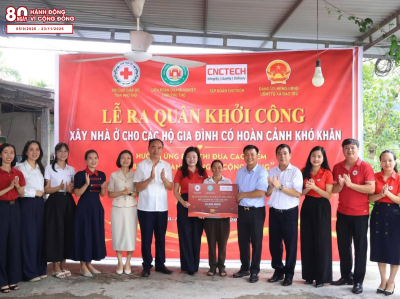 Khởi công xây dựng 7 căn nhà Chữ thập đỏ tại xã Đạo Trù